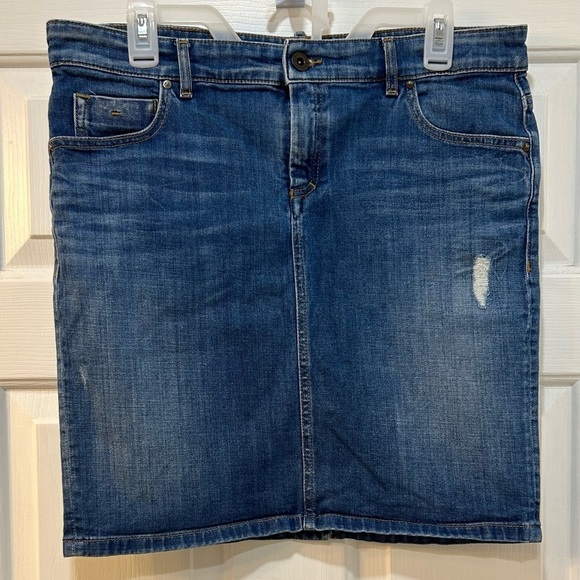 Marc O'Polo Short Denim Skirt Sz 32 5 Pocket Western Y2K 80's 90's Cowgirl Flirt - Picture 1 of 10